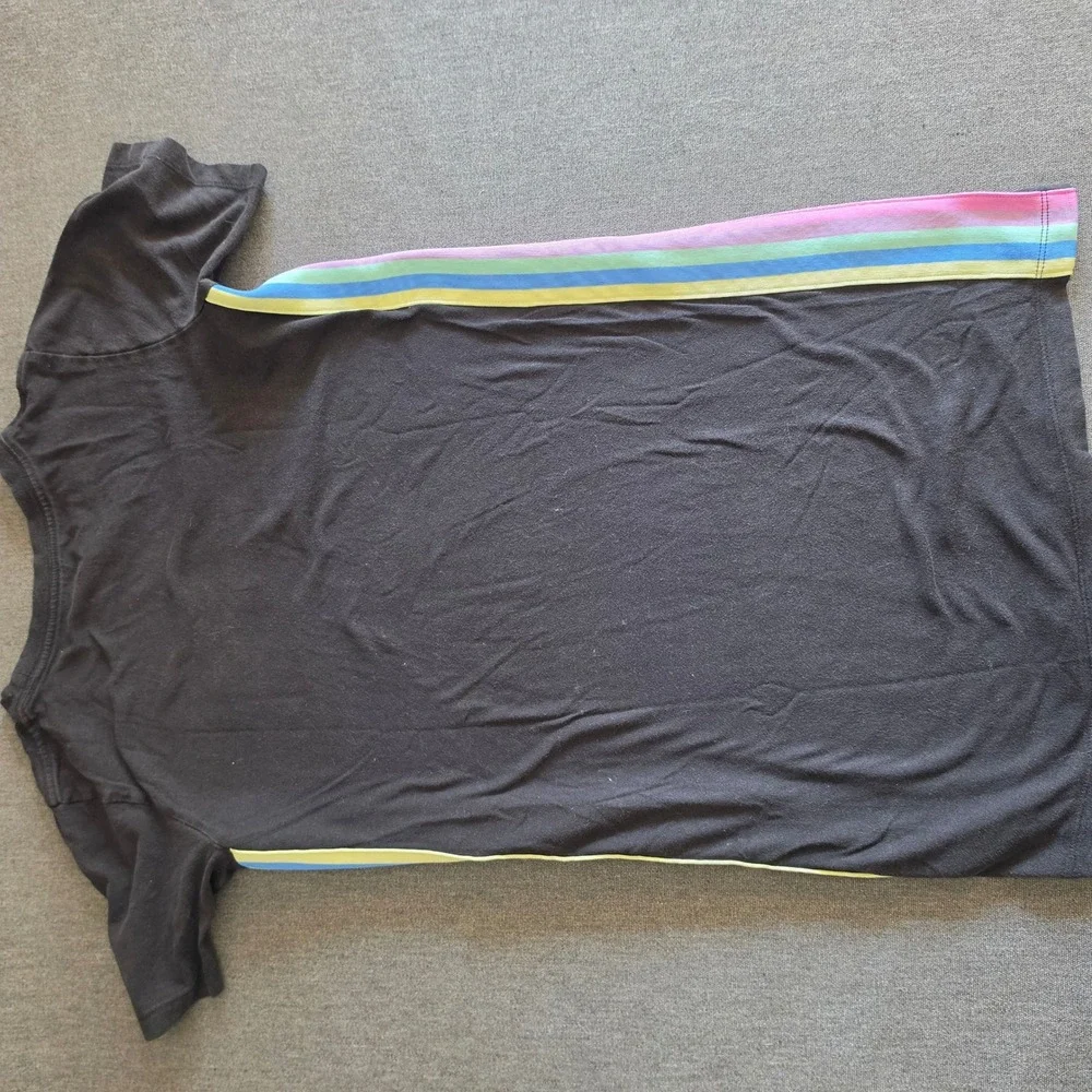 Converse Girls Black Rainbow Logo Stripe T-Shirt Dress Size L 12-13 Yrs